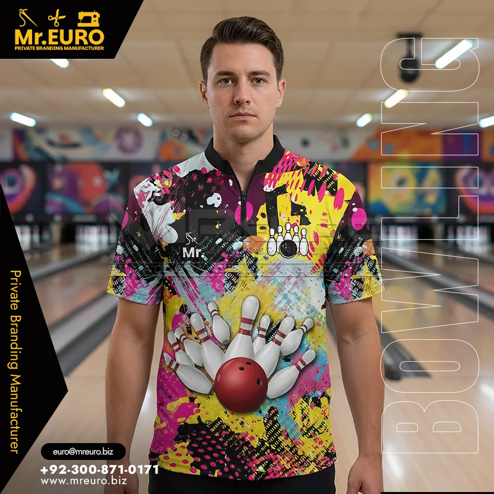 Custom Premium Sublimated Bowling Quarter Zip Jersey - Custom Bowling Uniforms