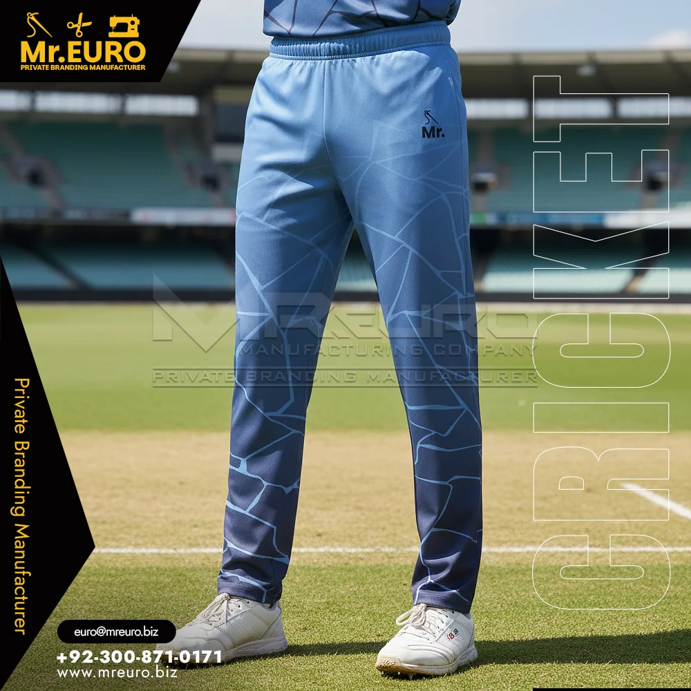 Custom Sky Blue Cricket Trouser Lightweight Comfort Fit - Custom Cricket Uniforms