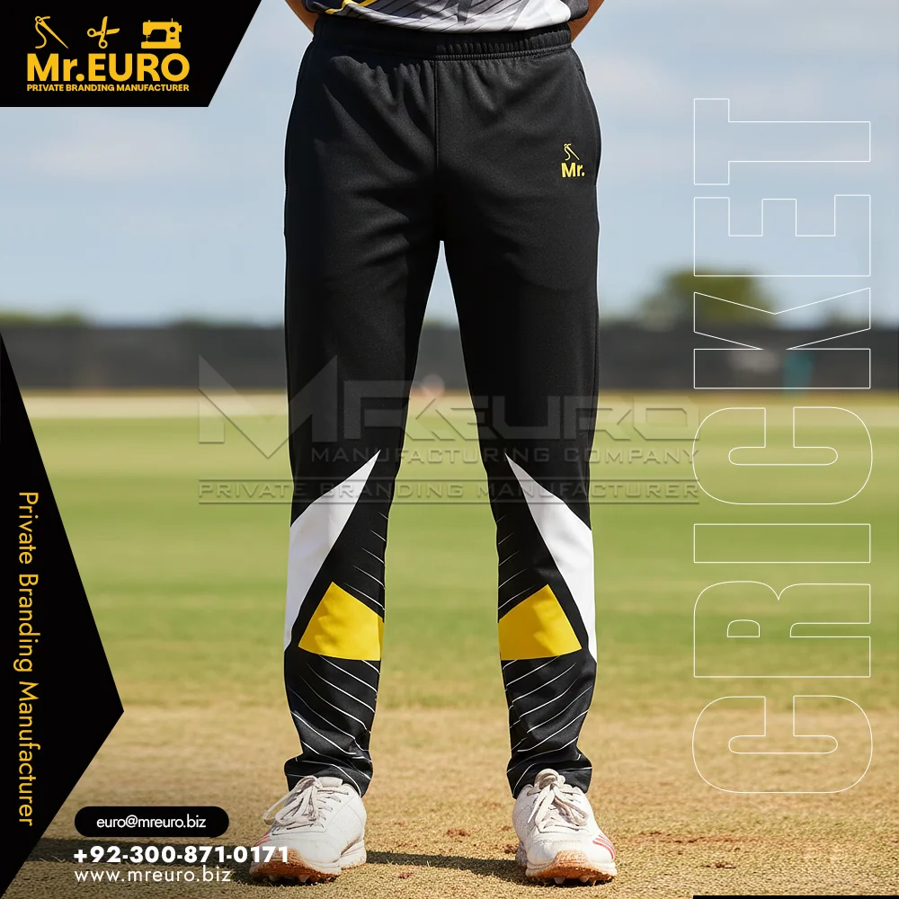 Custom Black & Yellow Cricket Trouser Performance Fit (Copy) - Custom Cricket Uniforms
