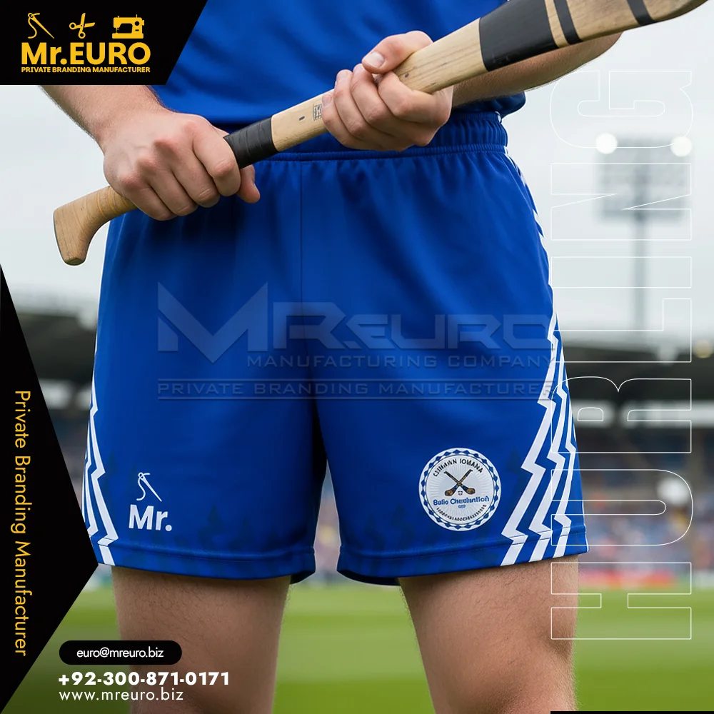 Custom Lightweight Royal Blue Hurling Shorts for Match Play - Custom Hurling Uniforms