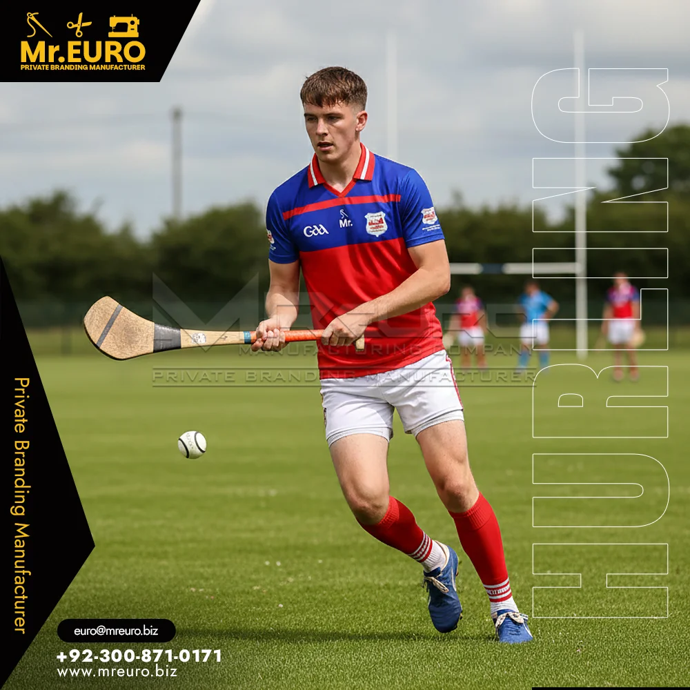 Custom Red Blue Hurling Sublimation Match Uniform - Custom Hurling Uniforms