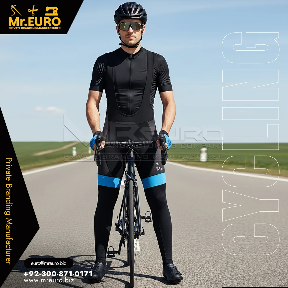 Custom Black Cycling Bib Tights Long Distance Rides - Custom Cycling Uniforms