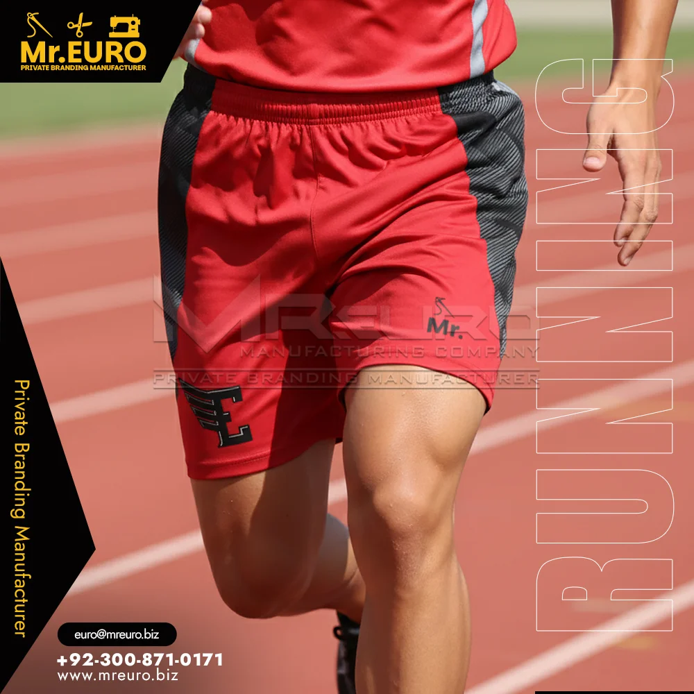 Custom Stretch Fit Red Running Shorts for Daily Training - Custom Running Uniforms