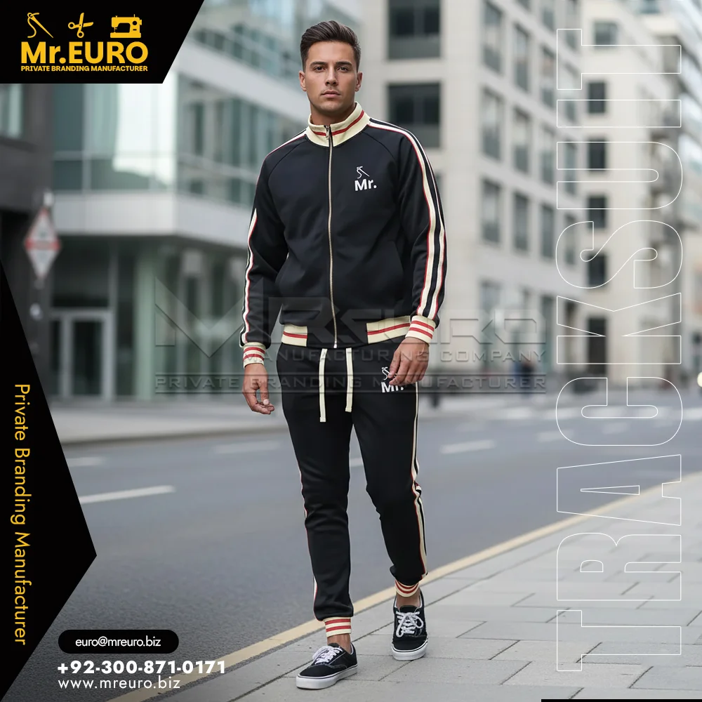 Custom Men' Black Workout Tracksuit Jogger & Zip Jacket - Tracksuits
