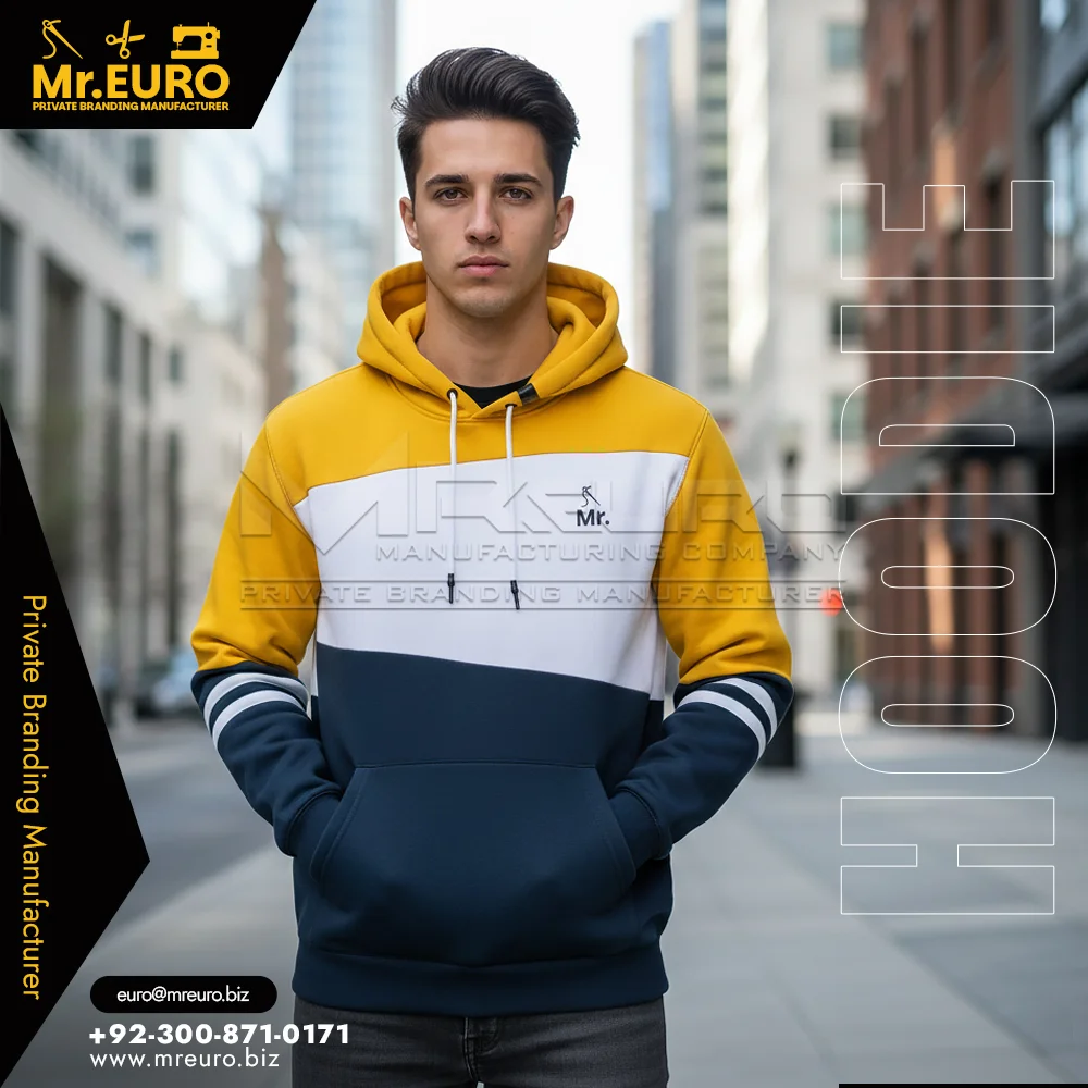 Custom Casual Color Block Hoodie Everyday Winter Wear - Hoodies-Sweatshirts