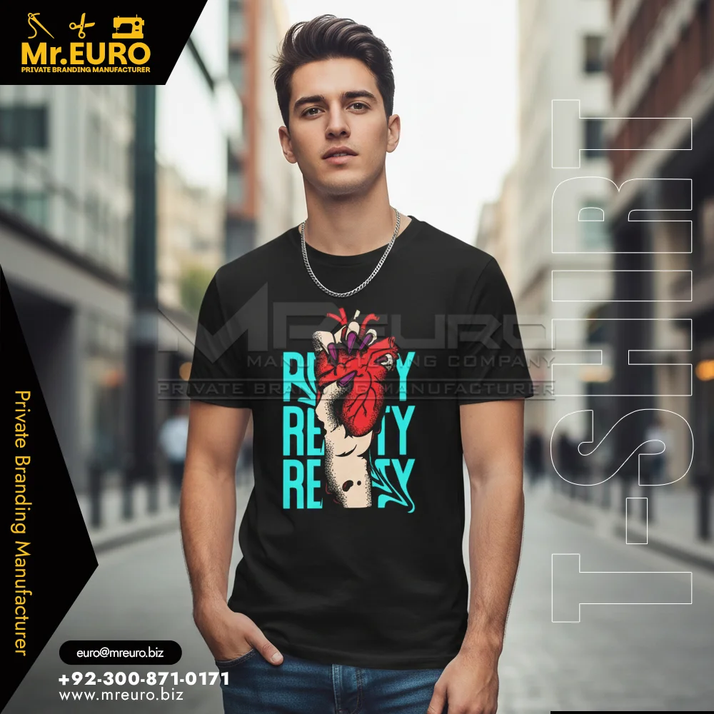 Custom Daily Wear Black Printed Casual T-Shirt - T-Shirts