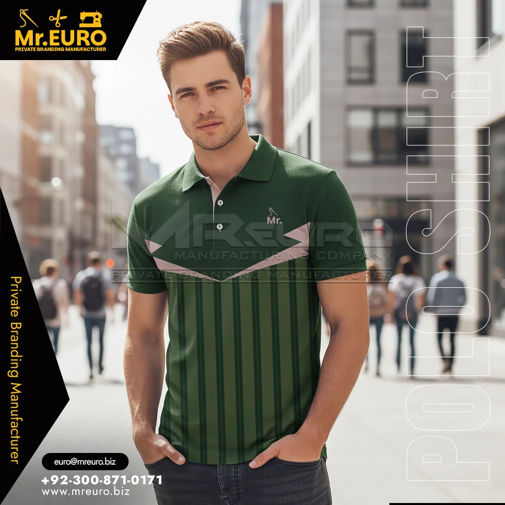 Custom Green Striped Polo Shirt Sublimation Casual Style - Polo Shirts