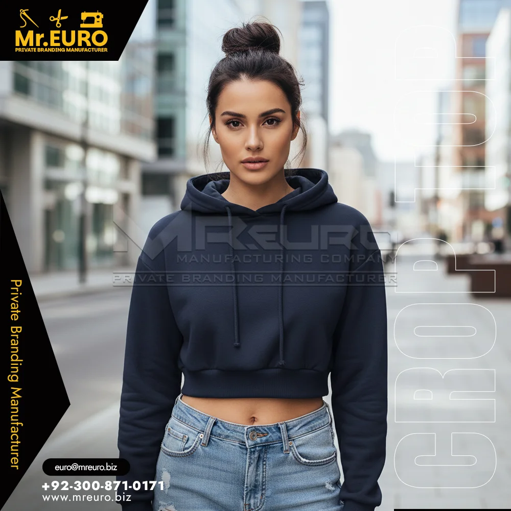Custom Casual Fashion Crop Top Hoodie for Women's Style - Crop Top Hoodies