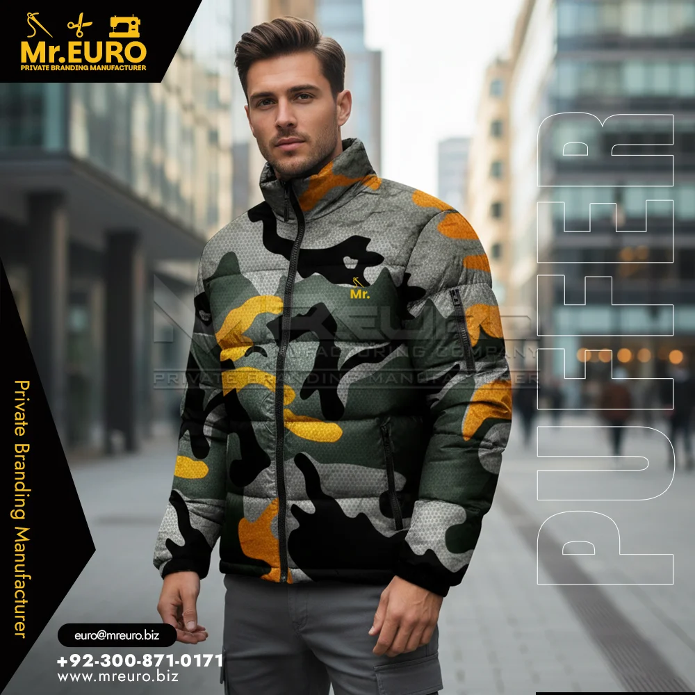 Custom Men Camouflage Street Style Puffer Jacket - Puffer Jackets