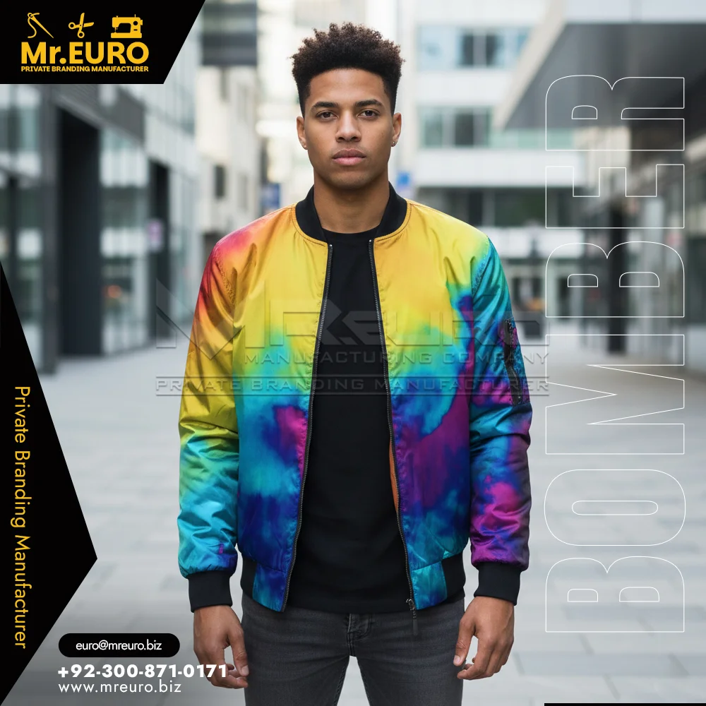 Custom Rainbow Streetwear Style Bomber Jacket - Bomber Jackets