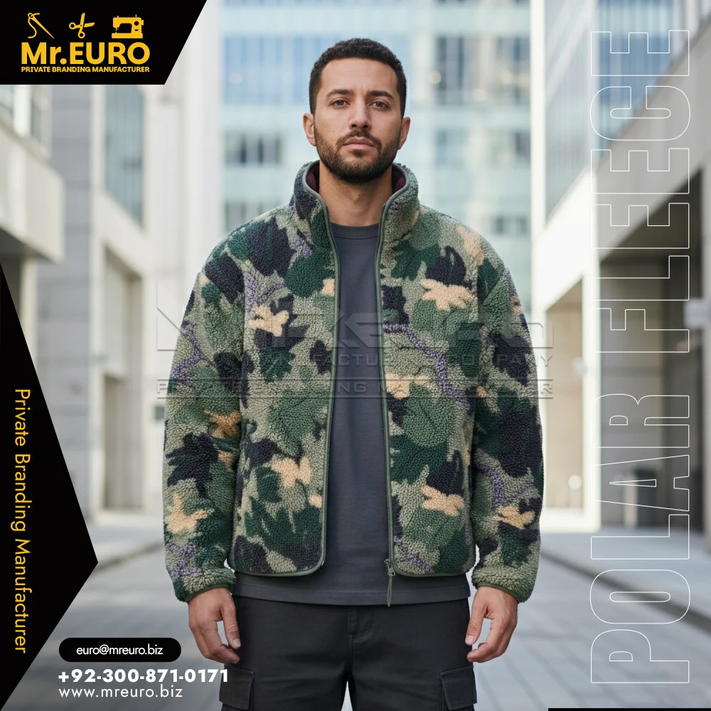 Custom Street Style Camouflage Polar Fleece Jacket - Polar Fleece Jackets
