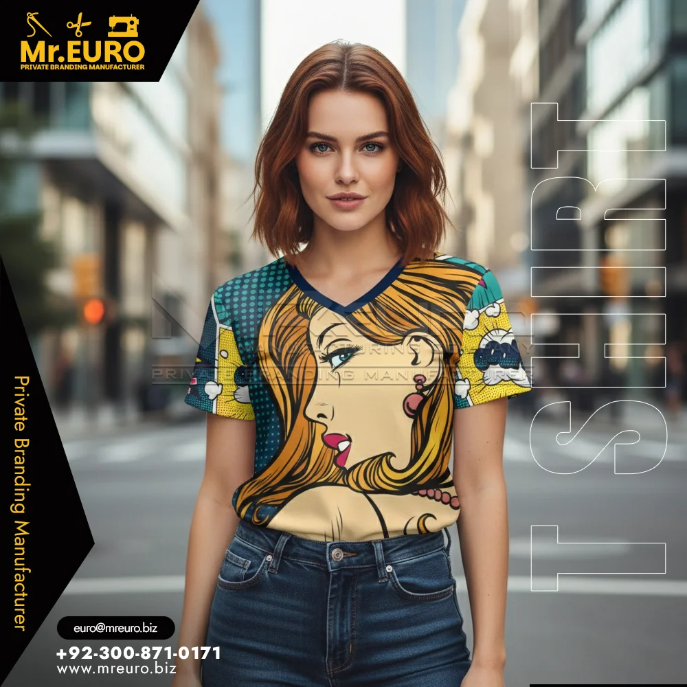 Custom Women's Artistic V Neck T-Shirt Creative Style - Women V-Neck T-Shirts