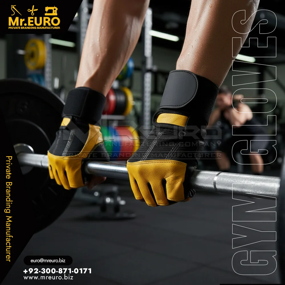 Custom Yellow Heavy Duty Weightlifting Gloves For Training - Weightlifting Gloves