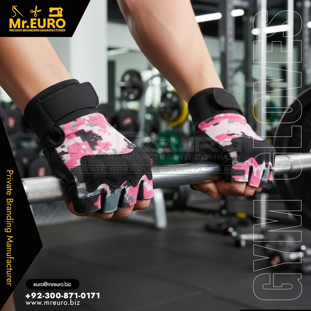 Custom Pink Sublimation Women Weightlifting Gym Gloves - Weightlifting Gloves