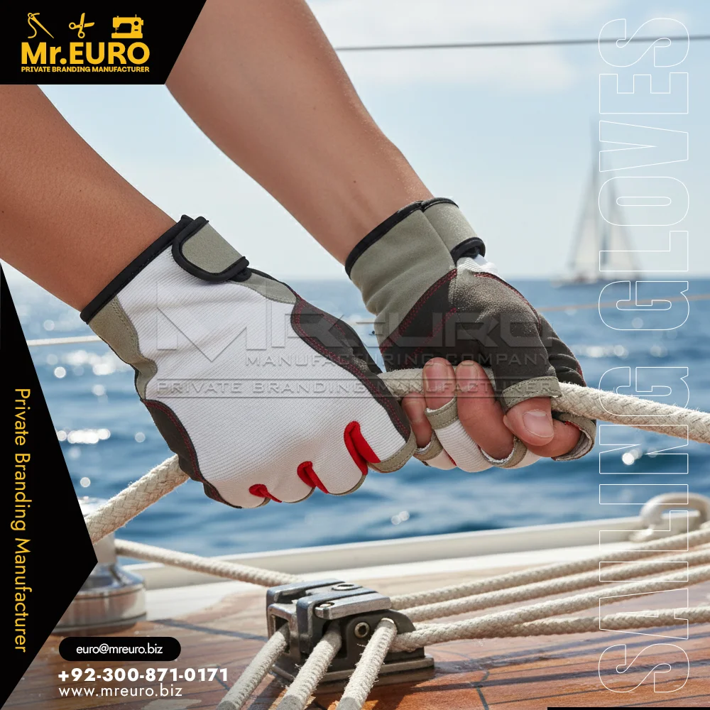 Custom Professional White Sailing Gloves Marine Use - Sailing Gloves