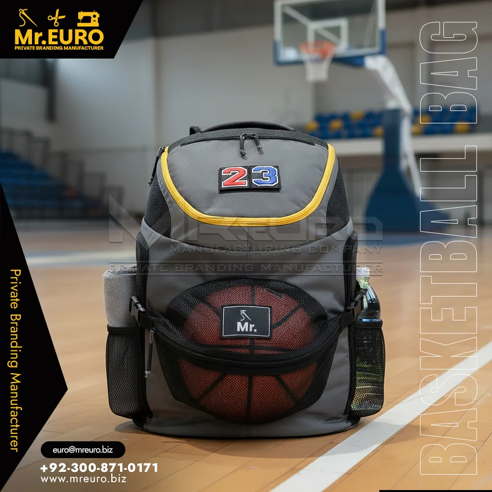 Custom Multi Compartment Gray Basketball Backpack Bag - Basketball Bags
