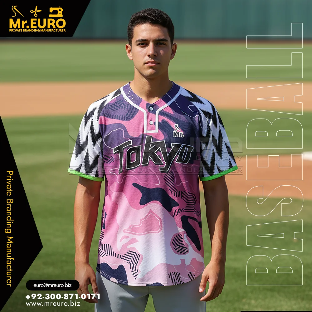 Custom 2-Button Baseball Jersey Custom Sublimated Design - Custom Baseball-Softball Uniforms