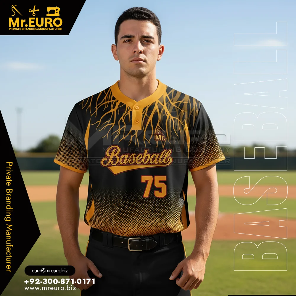 Custom Sublimation 2-Button Baseball Jersey Custom Team - Custom Baseball-Softball Uniforms