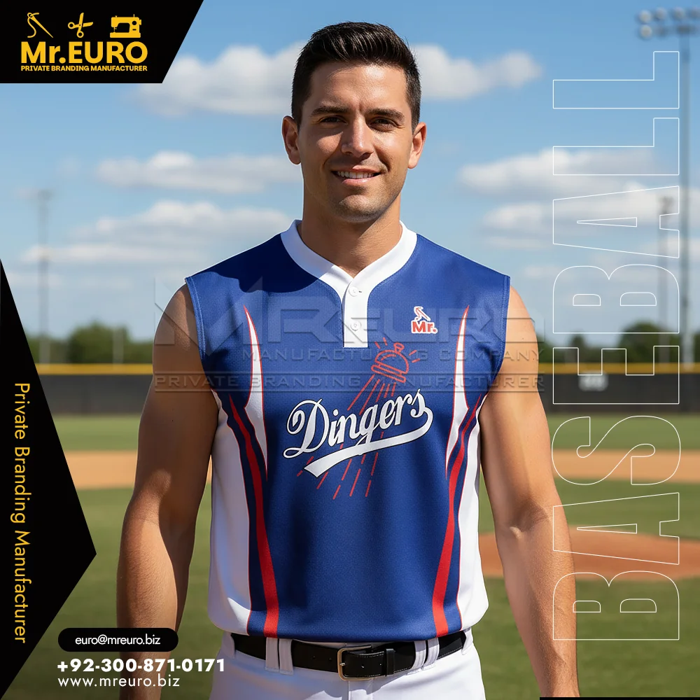 Custom Custom Baseball 2-Button Sleeveless Jersey - Custom Baseball-Softball Uniforms