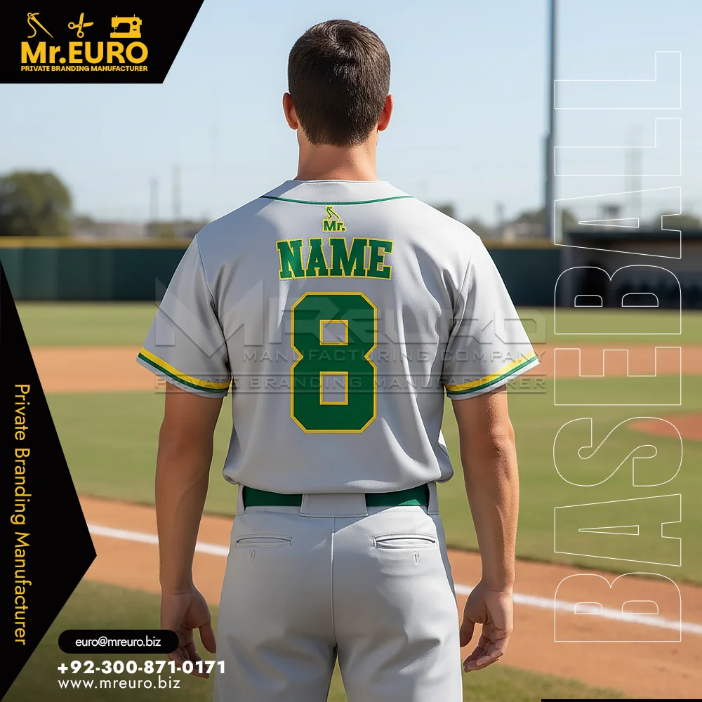 Custom Gray Full Button Baseball Jersey Custom Team Wear - Custom Baseball-Softball Uniforms