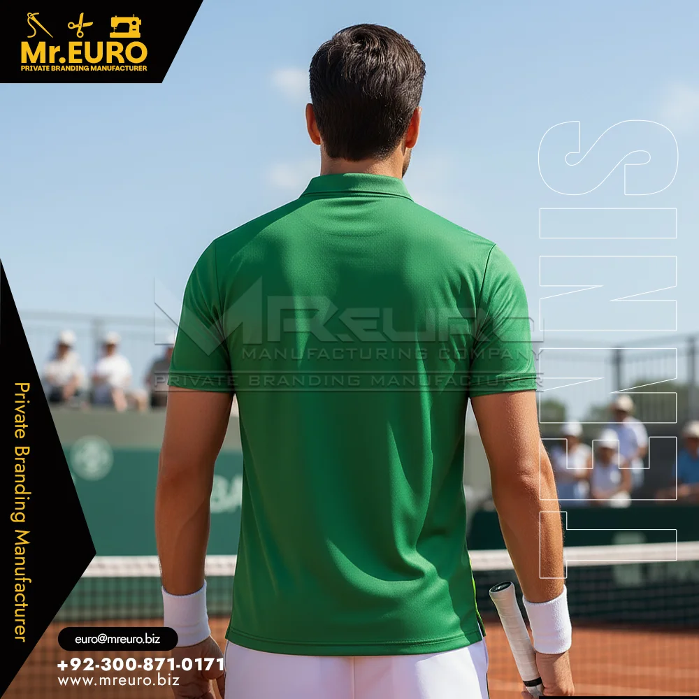 Custom Slim Fit Tennis Polo T-Shirt Sharp Court Look - Custom Tennis Uniforms