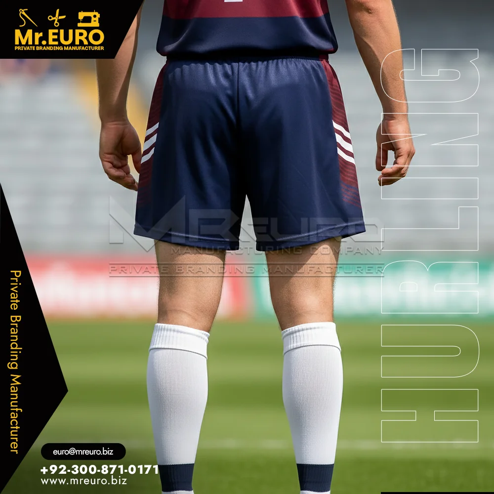 Custom Sublimation Printed Navy Hurling Shorts for Clubs - Custom Hurling Uniforms