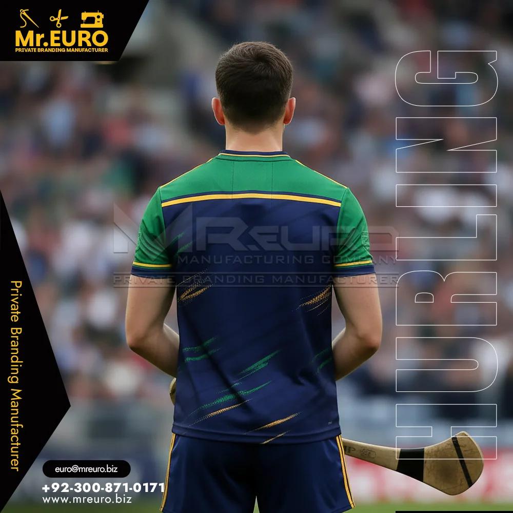 Custom Navy & Green Sublimation Hurling Jersey for Team - Custom Hurling Uniforms