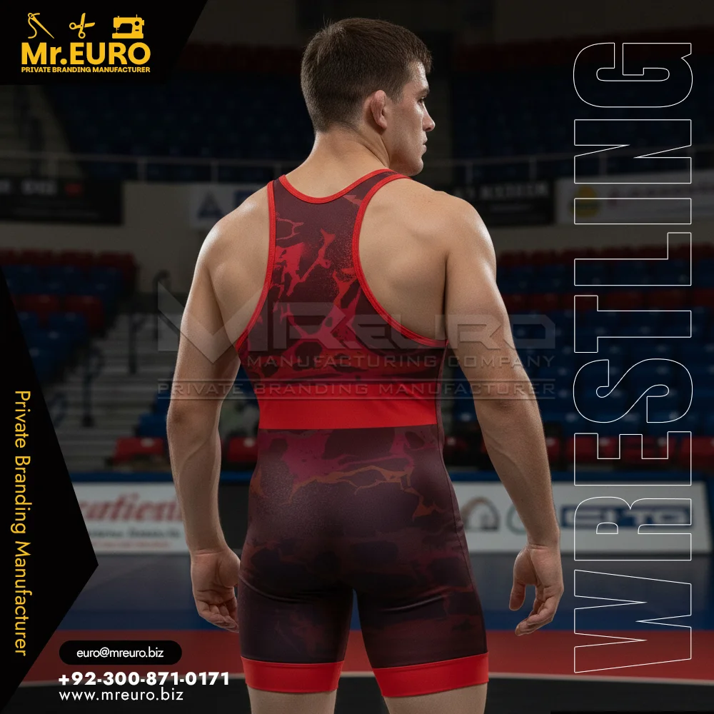 Custom Premium Fit Red Wrestling Singlet - Custom Wrestling Singlets Uniforms