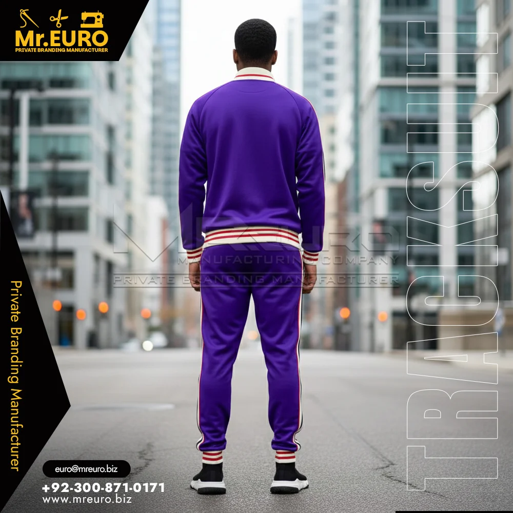 Custom Purple Fitness Tracksuit, Jogger Pants & Zip Jacket - Tracksuits