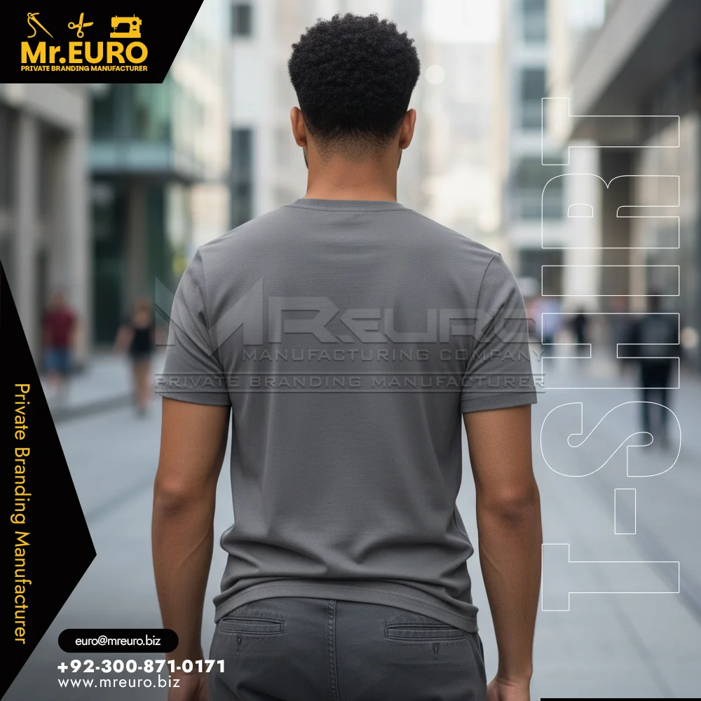 Custom Grey Cotton Minimal Printed T-Shirt Daily Wear - T-Shirts