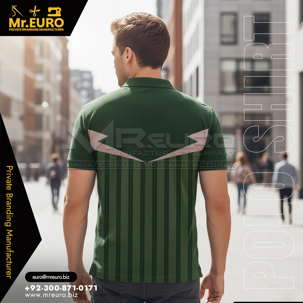 Custom Green Striped Polo Shirt Sublimation Casual Style - Polo Shirts