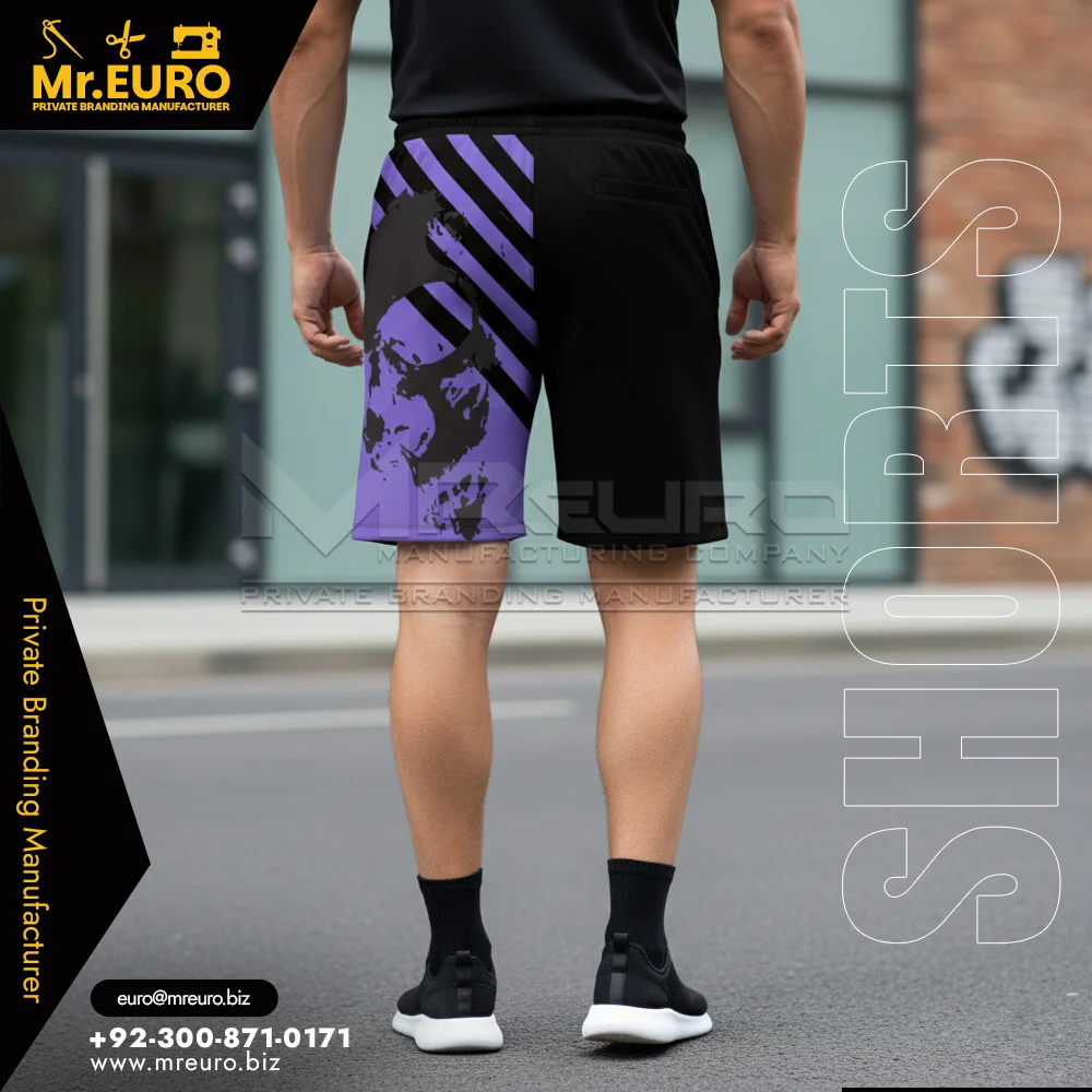 Custom Purple Graphic Sports Shorts Modern Design - Sports Shorts