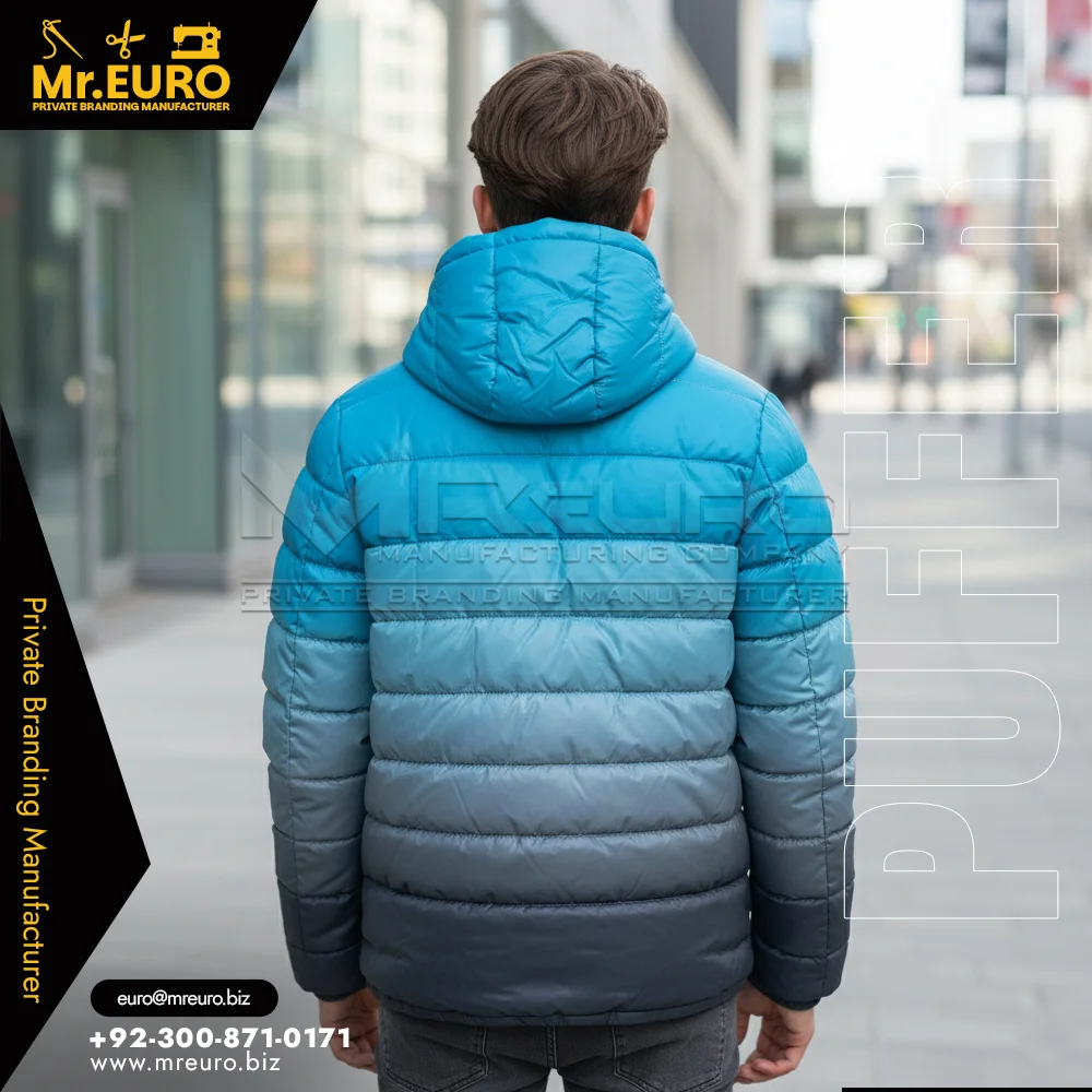 Gradient Lightweight Warm Winter Puffer Jacket - Alternate View