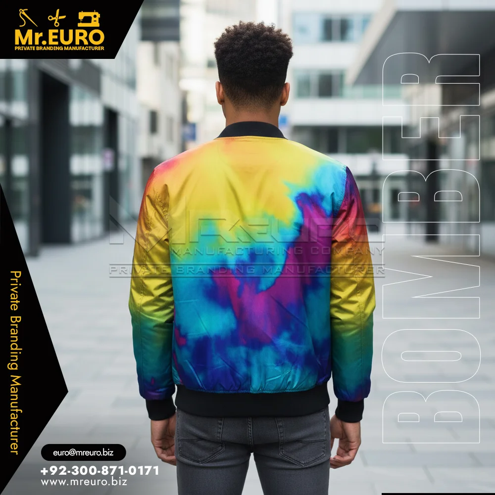 Custom Rainbow Streetwear Style Bomber Jacket - Bomber Jackets