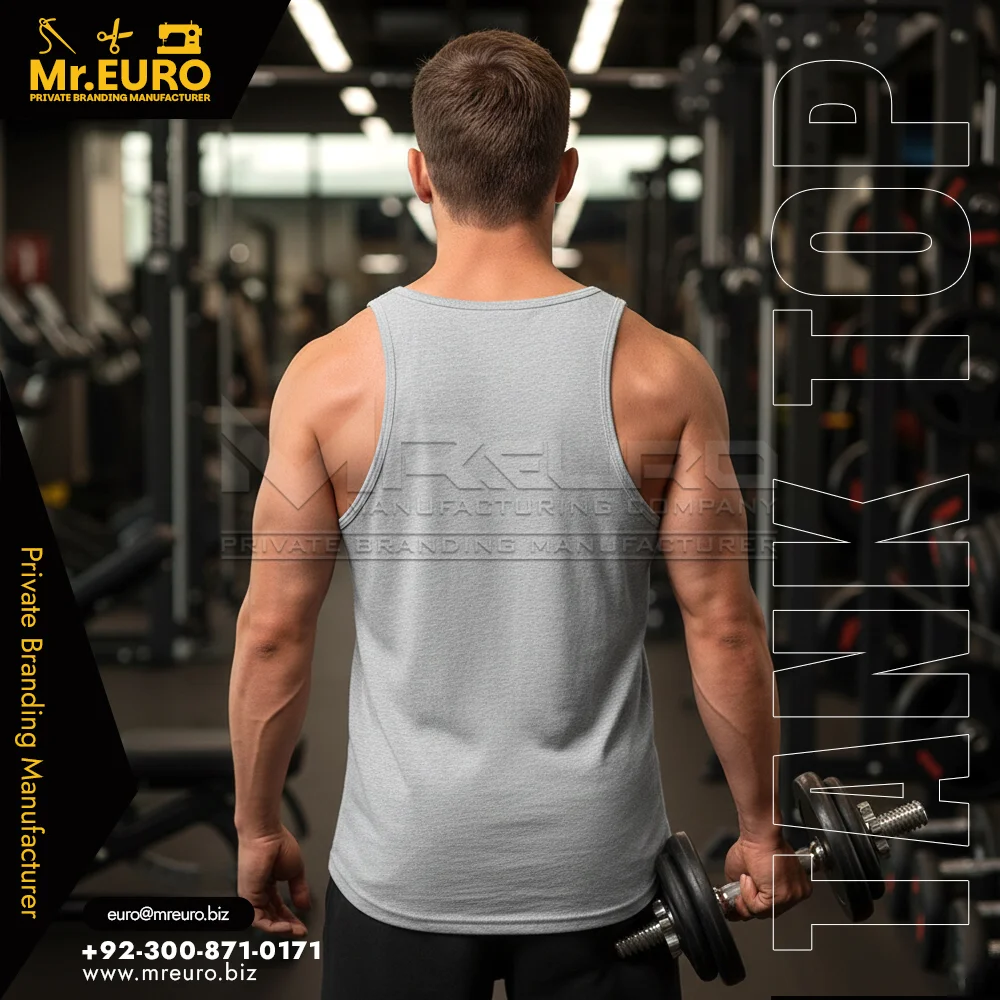 Custom Workout Grey Printed Gym Tank Top - Tank Top