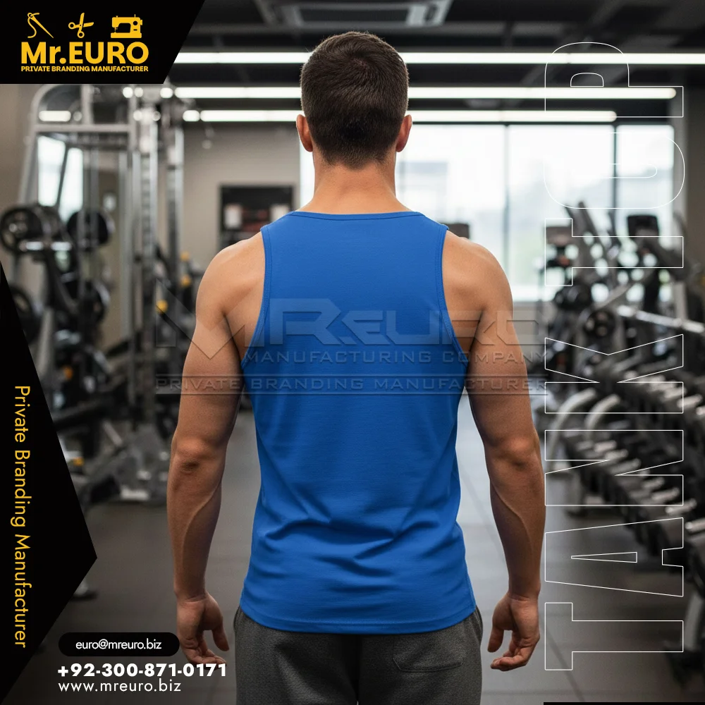 Custom Fitness Blue Graphic Tank Top - Tank Top