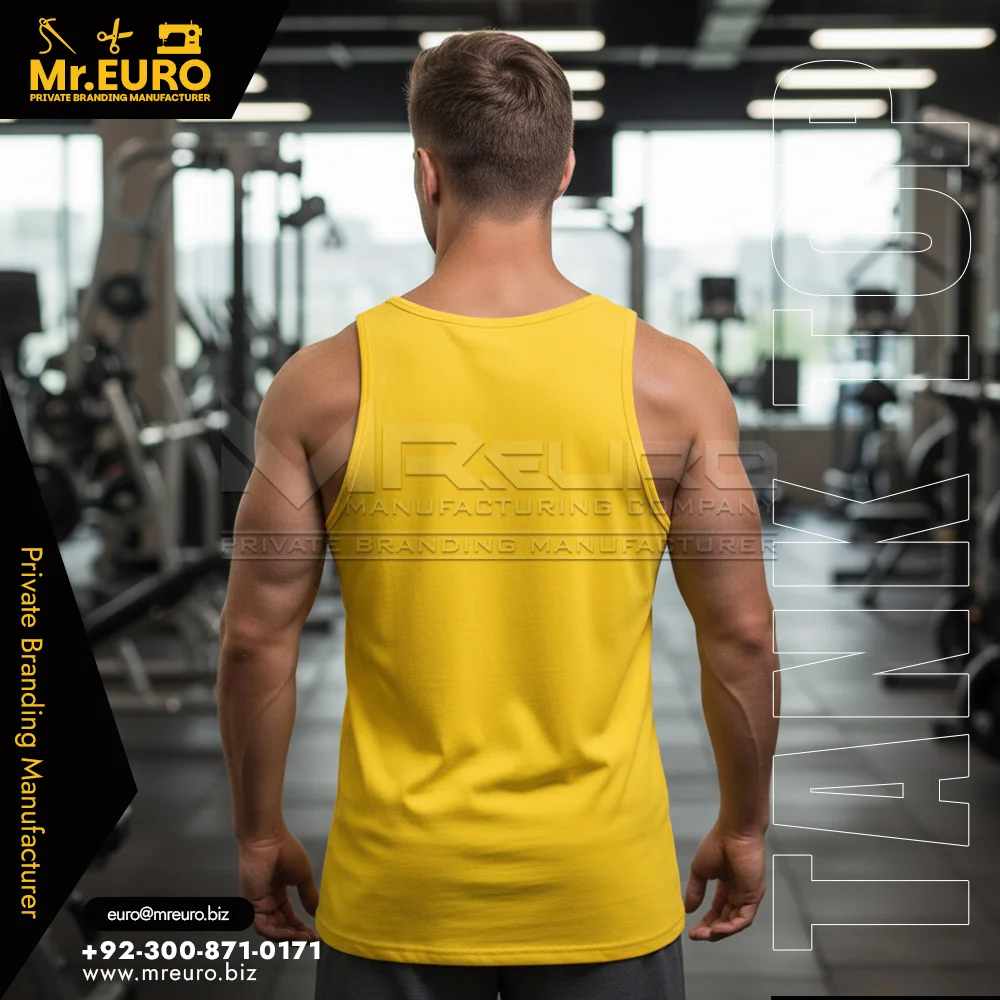 Custom Yellow Sleeveless Gym Fitness Tank Top - Tank Top