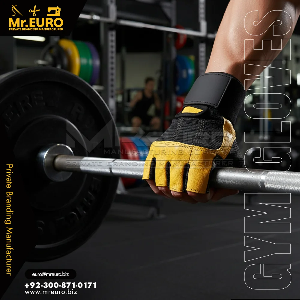 Custom Yellow Heavy Duty Weightlifting Gloves For Training - Weightlifting Gloves