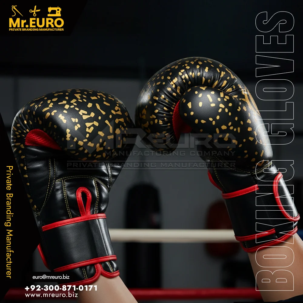 Custom Professional Fighters Black Gold Boxing Gloves - Boxing Gloves