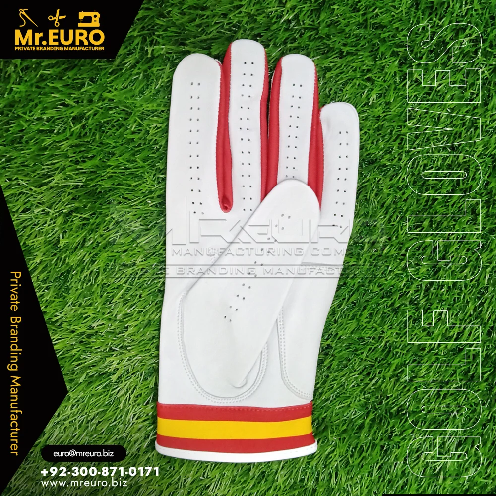 Striped Cuff Golf Glove Secure Wrist Fit - View
