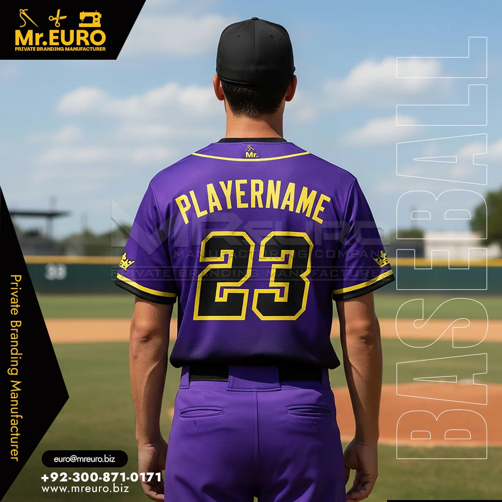 Baseball Full Button Sublimated Jersey Custom Fit - Alternate View