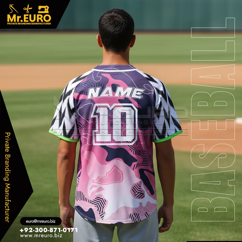 2-Button Baseball Jersey Custom Sublimated Design - Alternate View