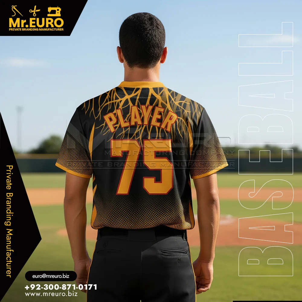 Sublimation 2-Button Baseball Jersey Custom Team - Alternate View