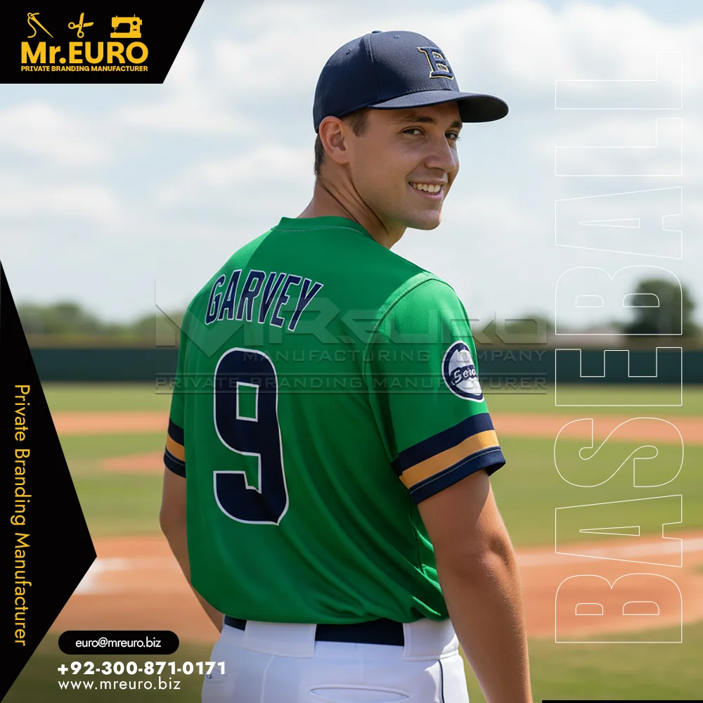 Short Sleeve Baseball Crew Neck Jersey Custom - Alternate View