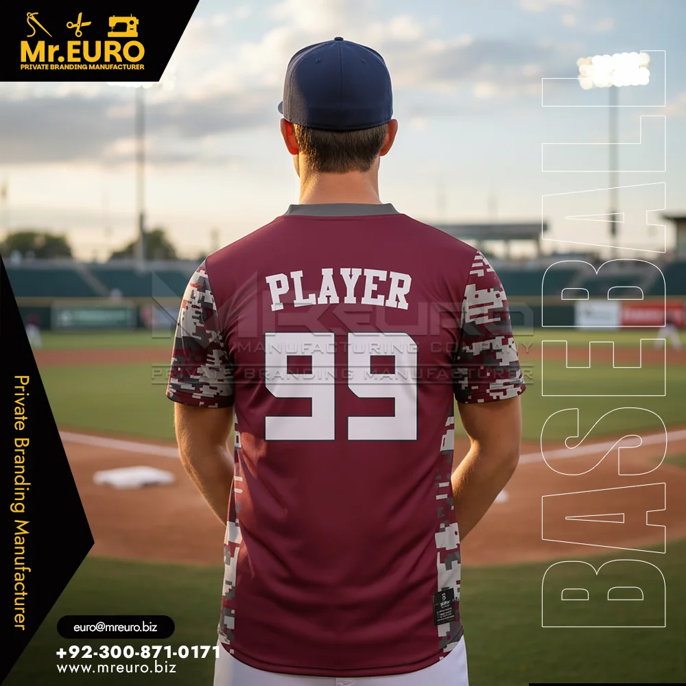 Baseball V-Neck Jersey Custom Sublimated Design - Alternate View