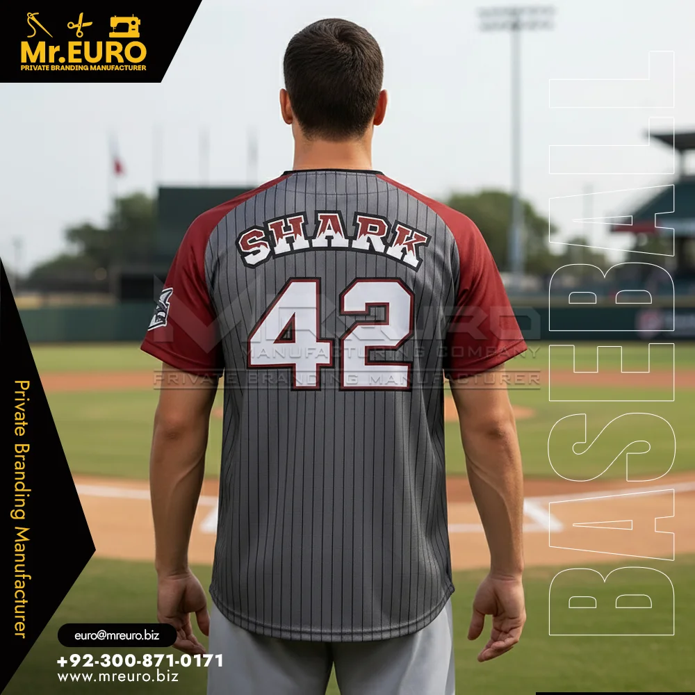 Custom Red 2-Button Baseball Jersey Custom Sublimated Wear - Custom Baseball-Softball Uniforms