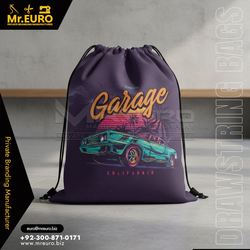 Muscle Car Garage Drawstring Bag