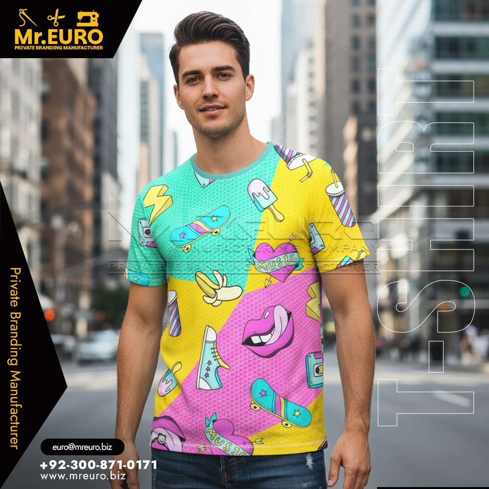 Colorful Cartoon Sublimation T-Shirt