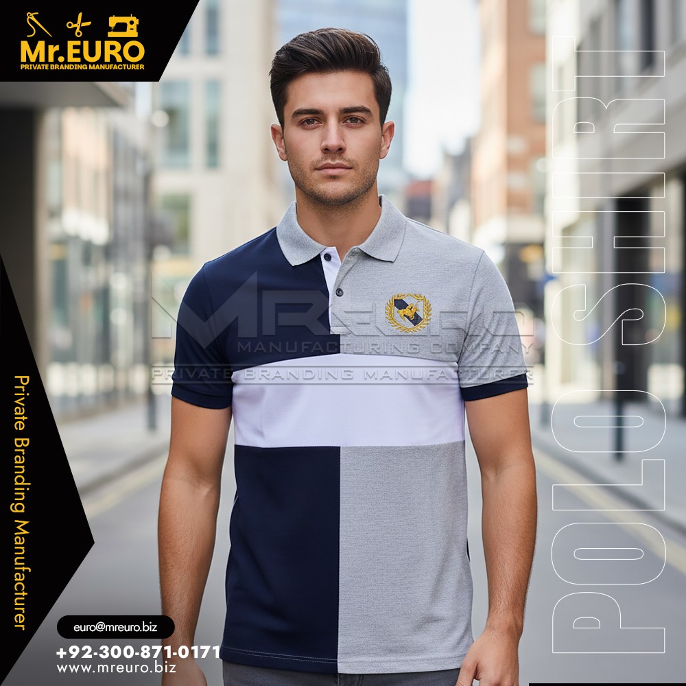 Two Tone Casual Cotton Polo Shirt