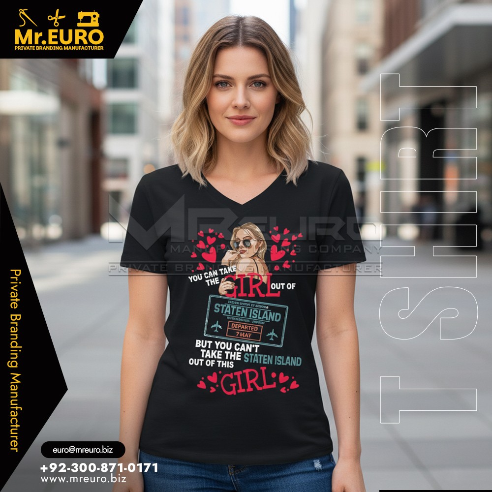 Women Graphic Printed V Neck T Shirt